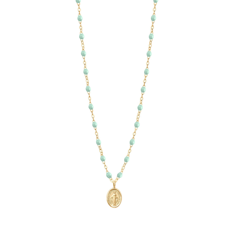 Gigi Clozeau - Madone Charm Classic Gigi Jade necklace, Yellow Gold, 16.5