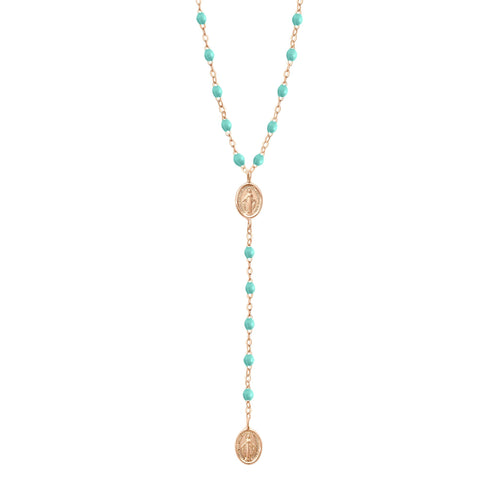 Gigi Clozeau - Madone Charm Classic Gigi Lagoon rosary, Rose Gold, 16.5