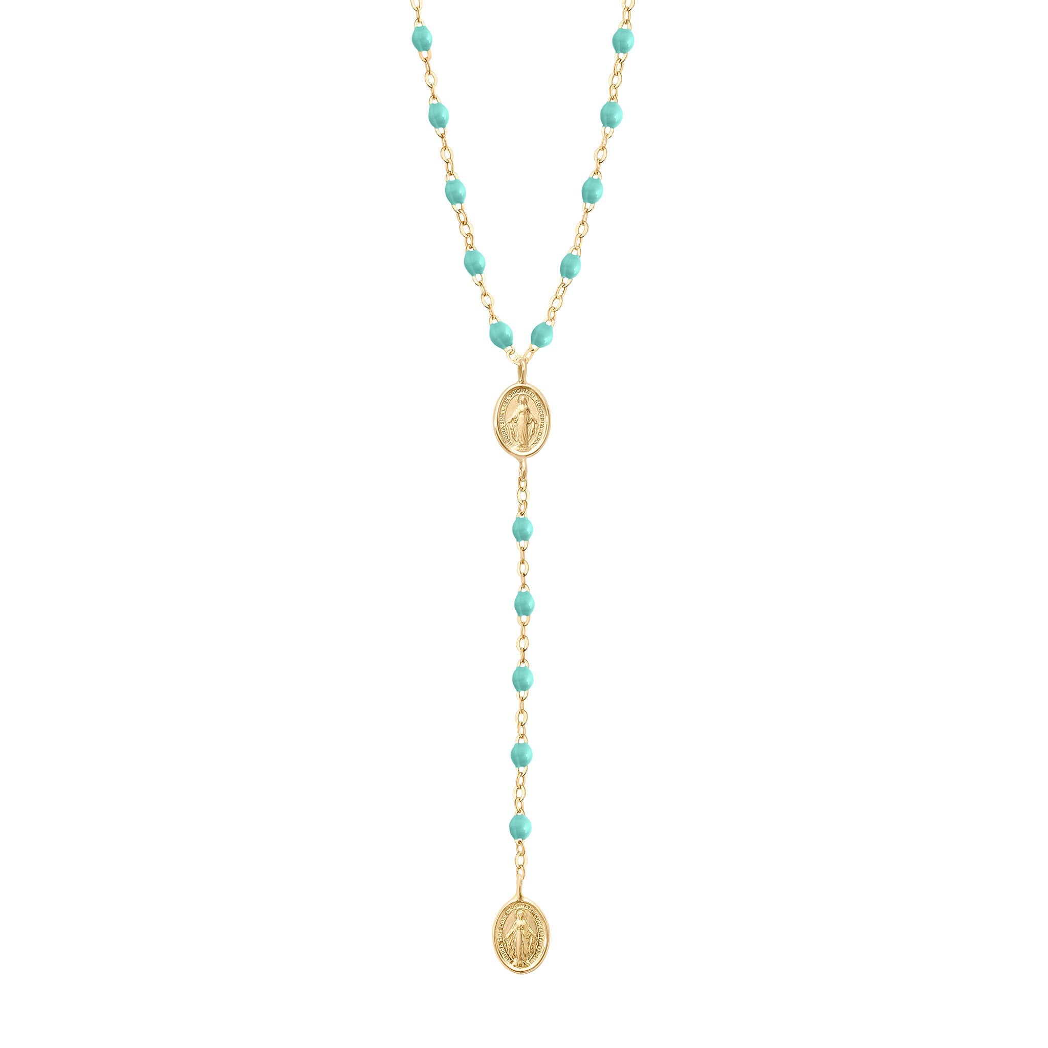 Gigi Clozeau - Madone Charm Classic Gigi Lagoon rosary, Yellow Gold, 16.5"