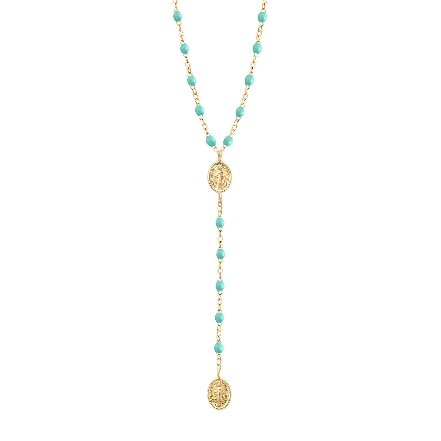 Gigi Clozeau - Madone Charm Classic Gigi Lagoon rosary, Yellow Gold, 16.5"