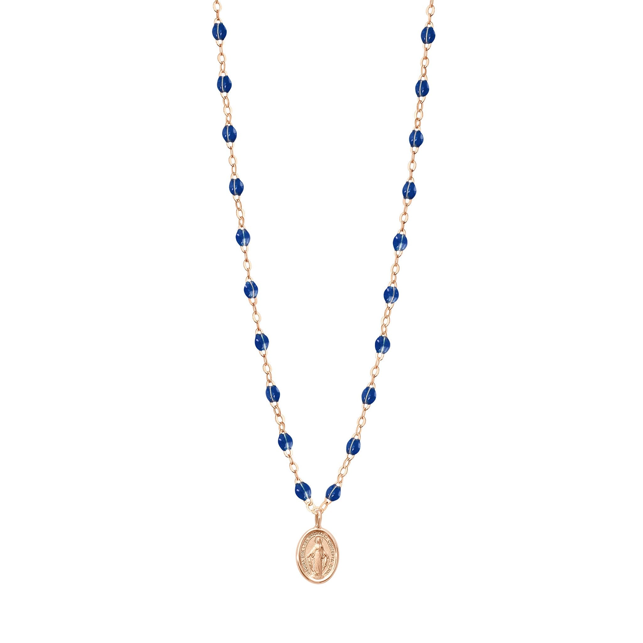 Gigi Clozeau - Madone Charm Classic Gigi Lapis necklace, Rose Gold, 16.5"