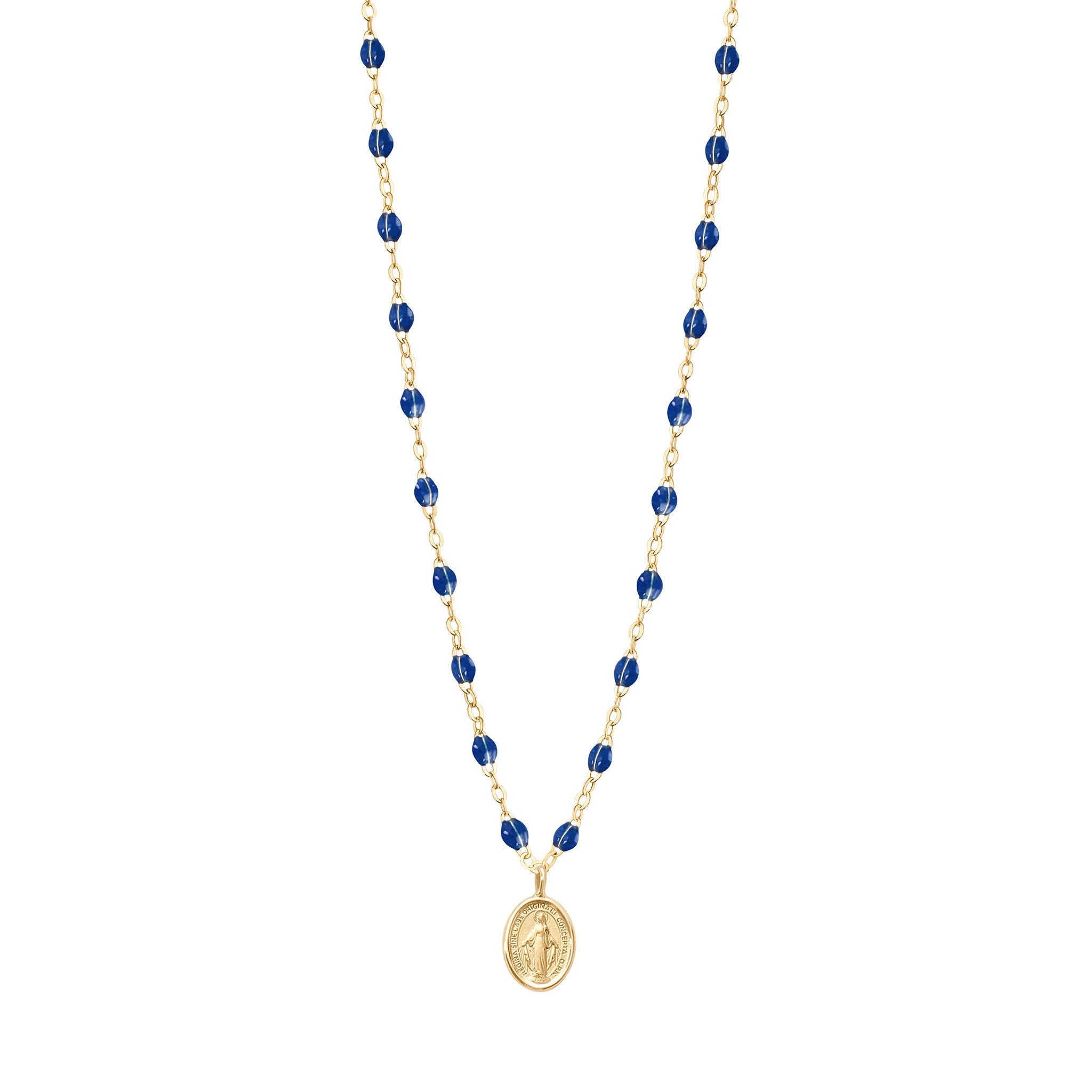 Gigi Clozeau - Madone Charm Classic Gigi Lapis necklace, Yellow Gold, 16.5"
