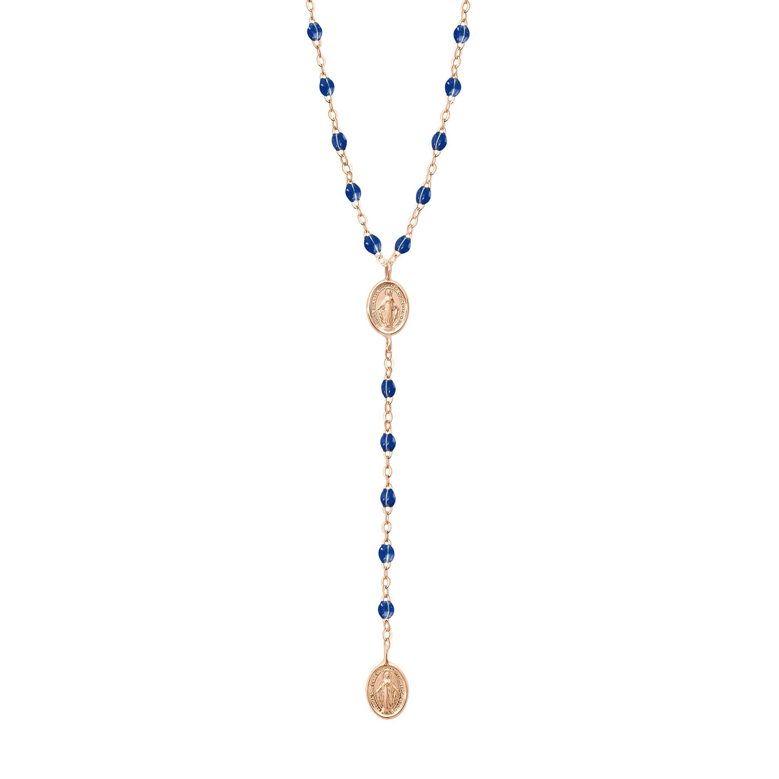 Gigi Clozeau - Madone Charm Classic Gigi Lapis rosary, Rose Gold, 16.5"