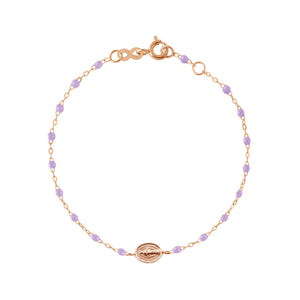 Gigi Clozeau - Madone Charm Classic Gigi Lilac bracelet, Rose Gold, 6.7"