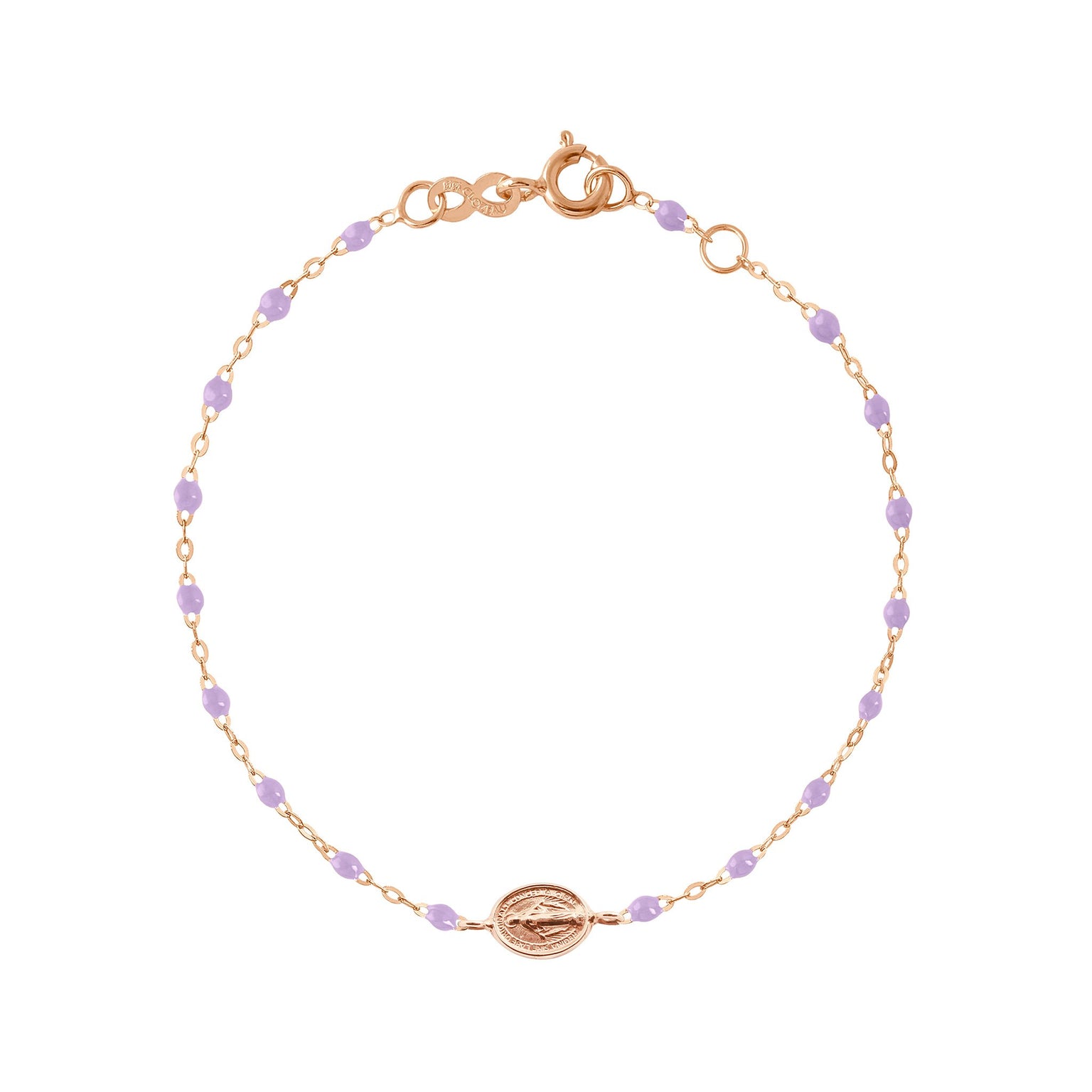 Gigi Clozeau - Madone Charm Classic Gigi Lilac bracelet, Rose Gold, 6.7"