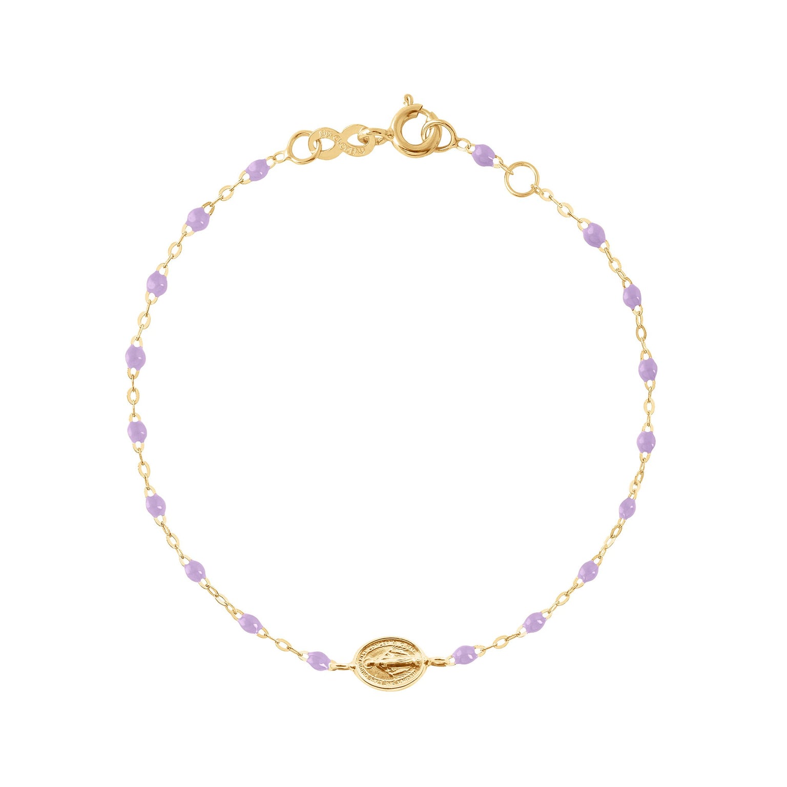Gigi Clozeau - Madone Charm Classic Gigi Lilac bracelet, Yellow Gold, 6.7"