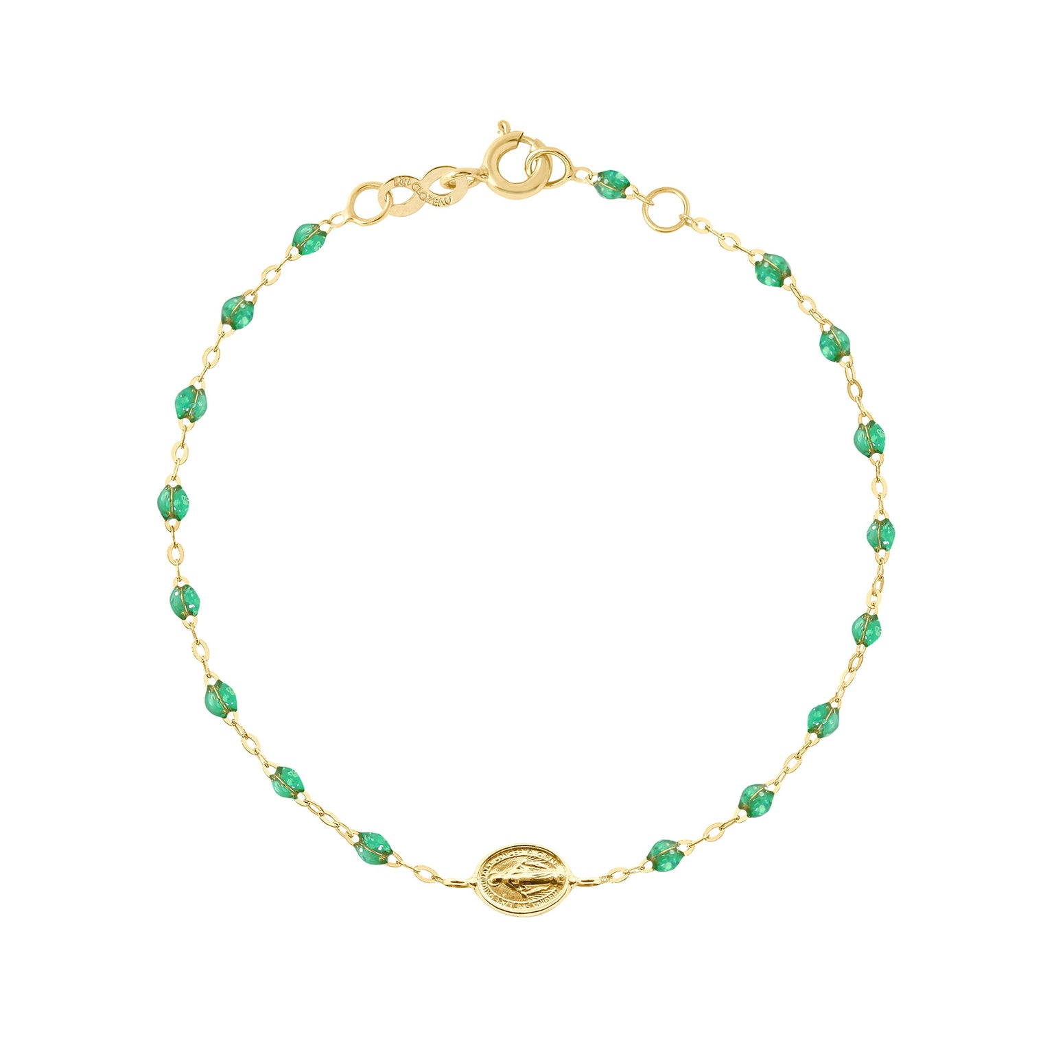 Gigi Clozeau - Madone Charm Classic Gigi Mint Bracelet, Yellow Gold, 6.7"