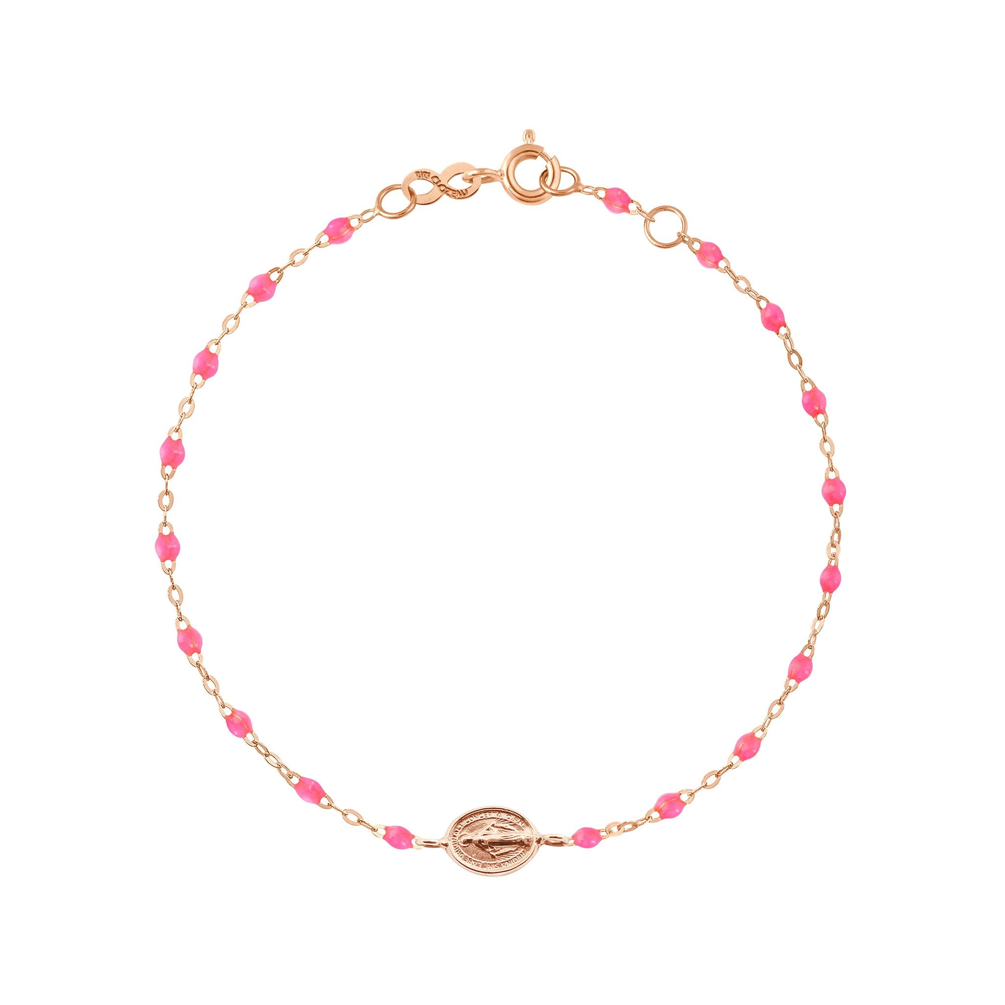Gigi Clozeau - Madone Charm Classic Gigi Pink bracelet, Rose Gold, 6.7"