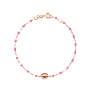 Gigi Clozeau - Madone Charm Classic Gigi Pink bracelet, Rose Gold, 6.7"