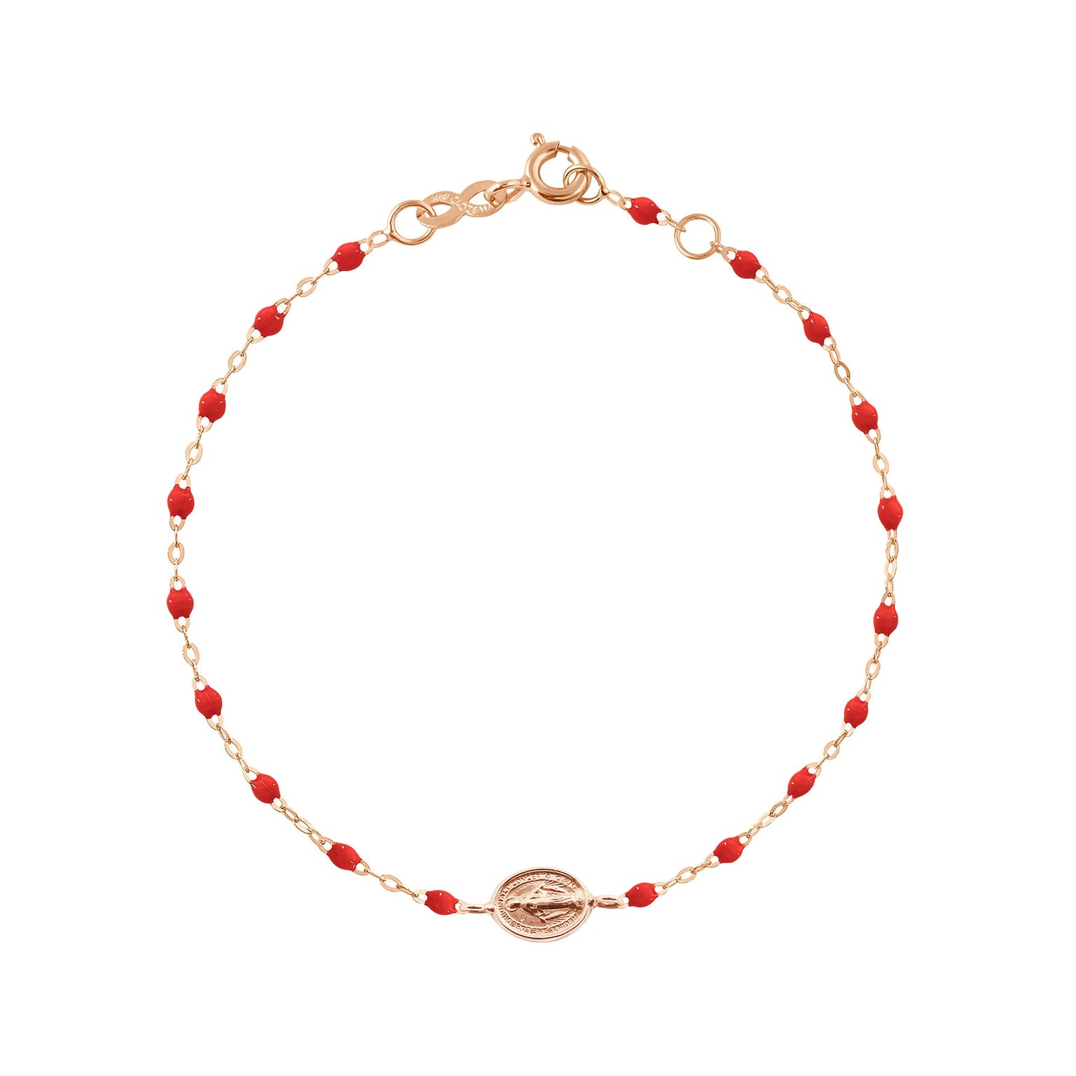 Gigi Clozeau - Madone Charm Classic Gigi Poppy bracelet, Rose Gold, 6.7"