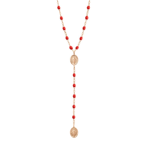 Gigi Clozeau - Madone Charm Classic Gigi Poppy rosary, Rose Gold, 16.5