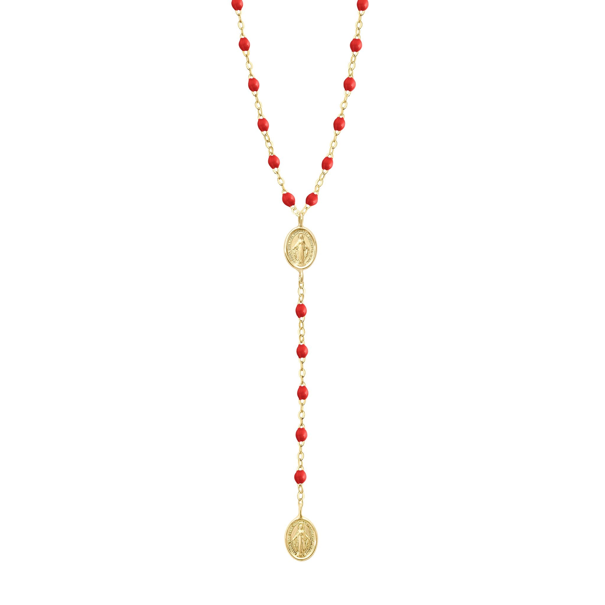 Gigi Clozeau - Madone Charm Classic Gigi Poppy rosary, Yellow Gold, 16.5"