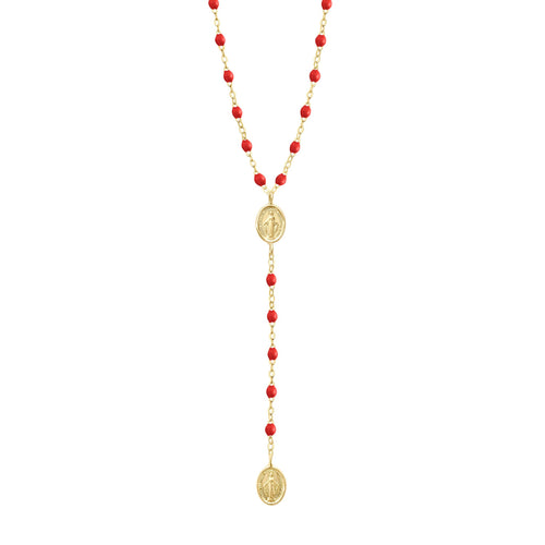 Gigi Clozeau - Madone Charm Classic Gigi Poppy rosary, Yellow Gold, 16.5