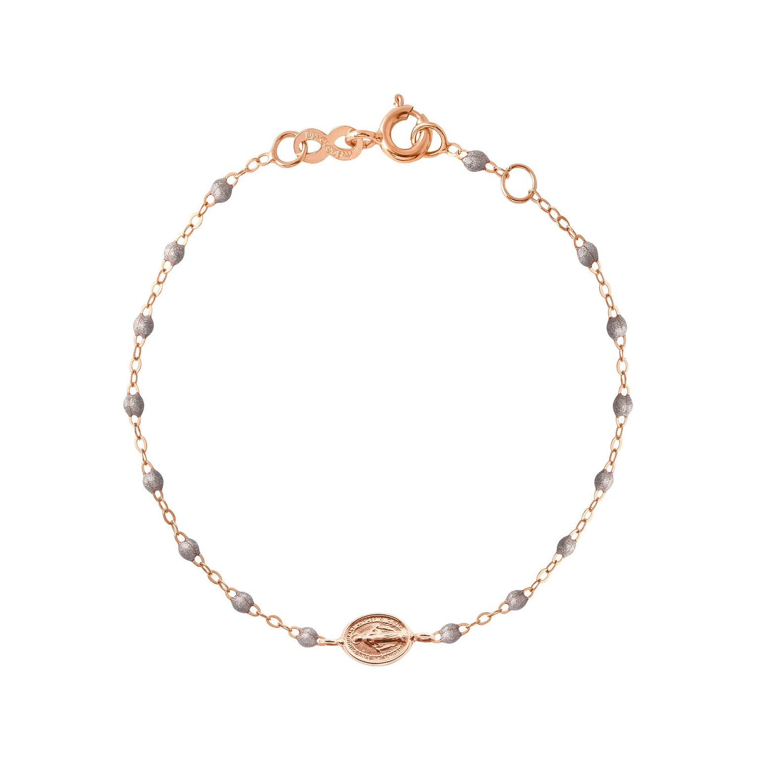 Gigi Clozeau - Madone Charm Classic Gigi Silver bracelet, Rose Gold, 6.7"