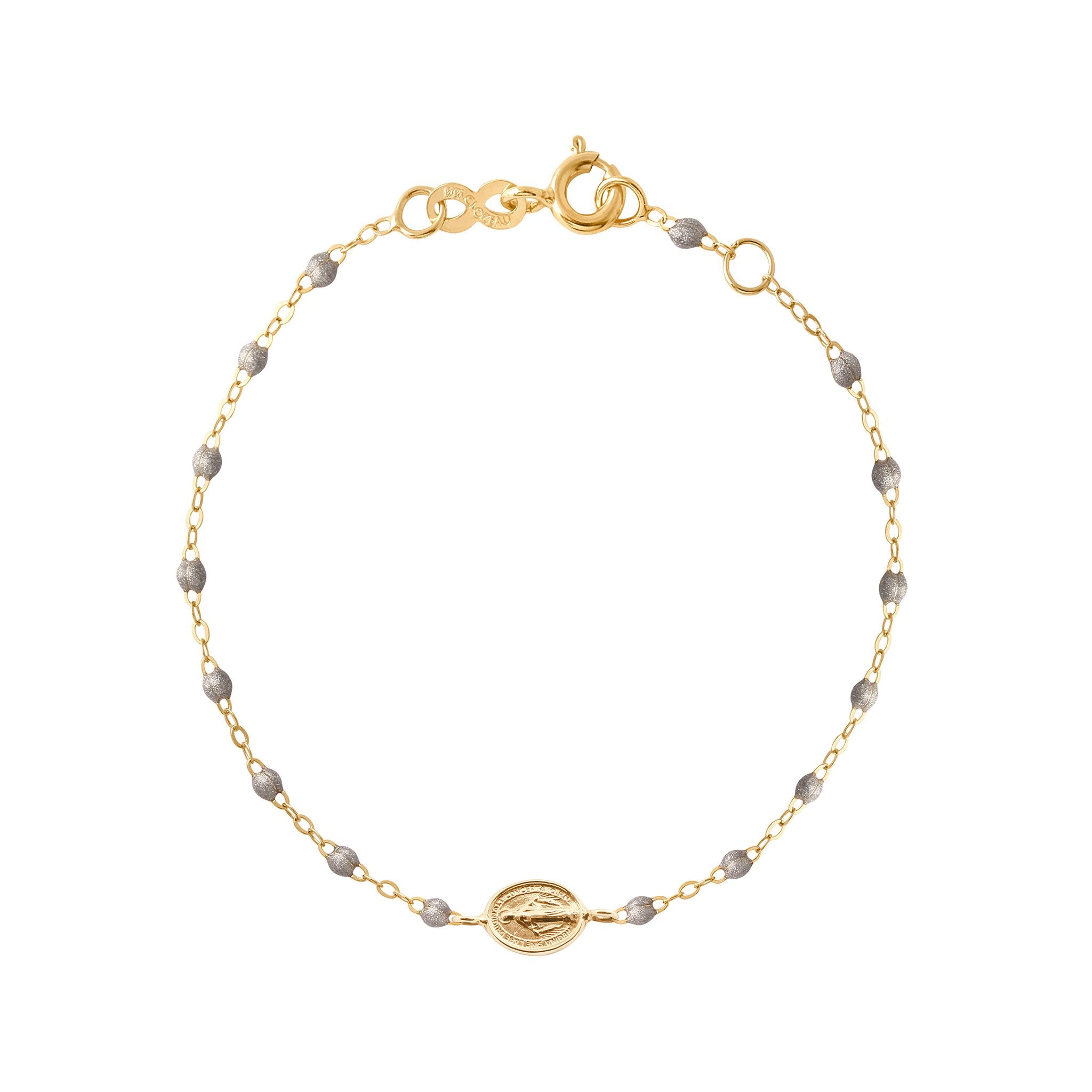 Madone Charm Classic Gigi Silver bracelet, Yellow Gold, 6.7