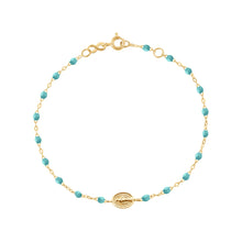 Gigi Clozeau - Madone Charm Classic Gigi Turquoise Green bracelet, Yellow Gold, 6.7"
