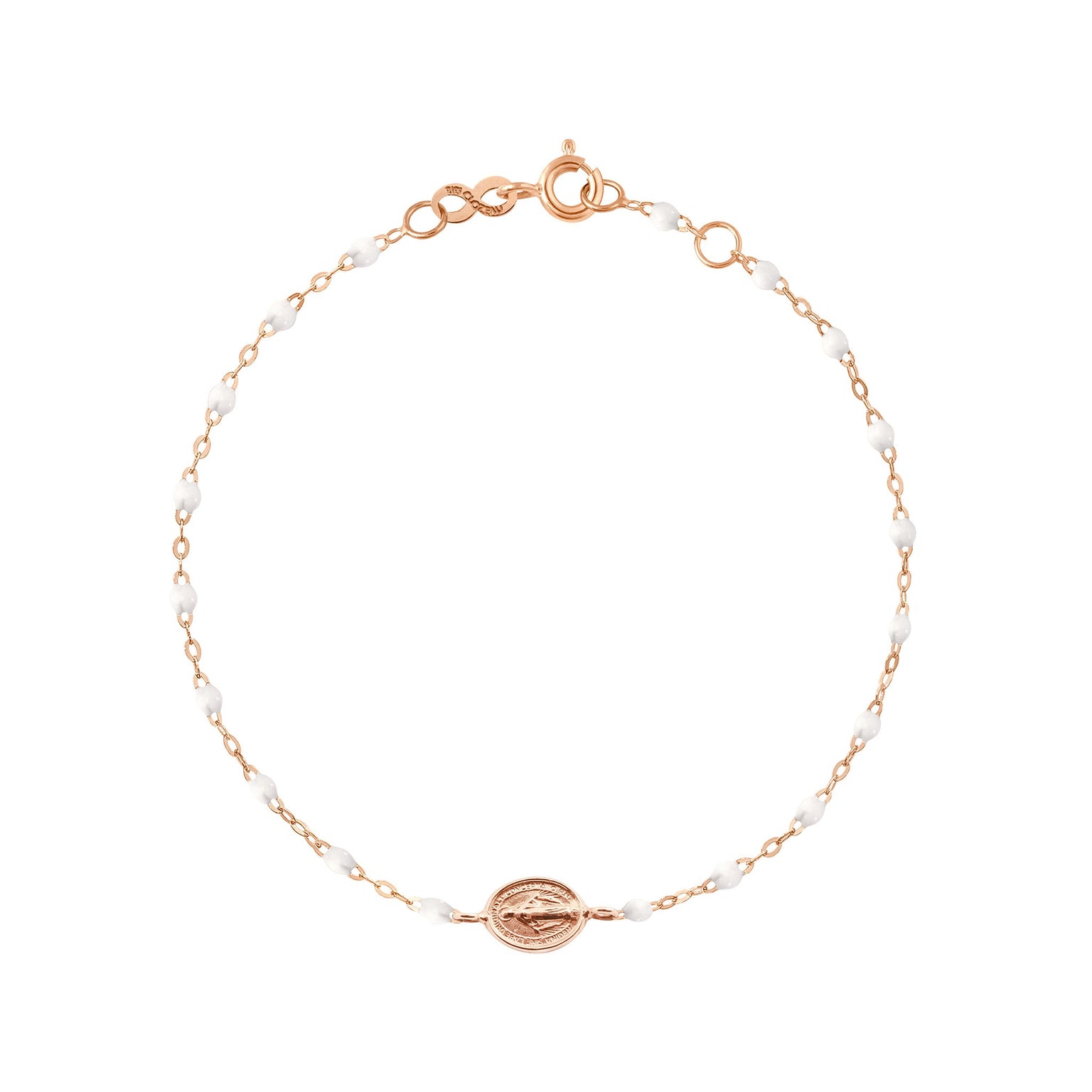 Gigi Clozeau - Madone Charm Classic Gigi White bracelet, Rose Gold, 6.7"