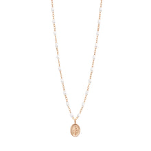 Gigi Clozeau - Madone Charm Classic Gigi White necklace, Rose Gold, 16.5"
