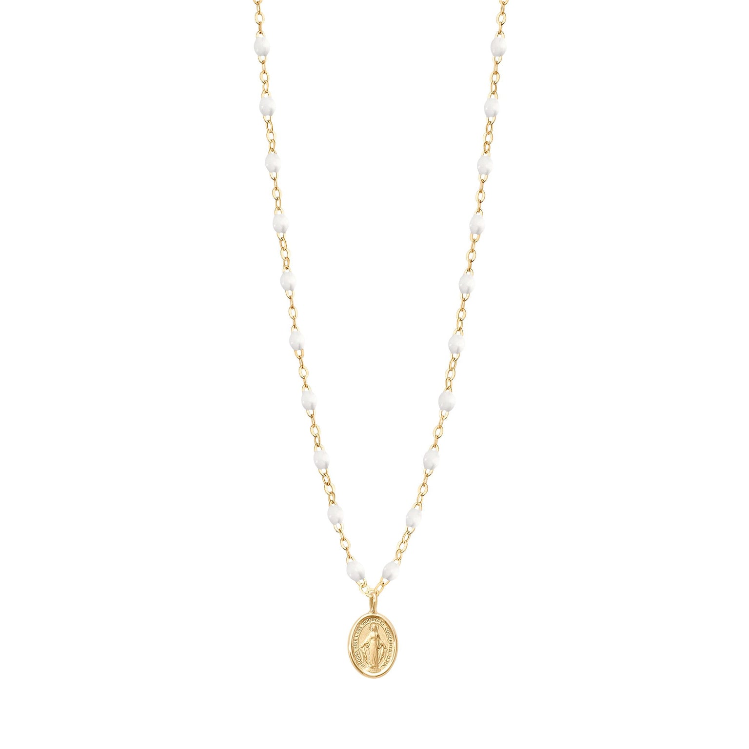 Madone Charm Classic Gigi White necklace Yellow Gold 16.5