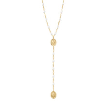 Gigi Clozeau - Madone Charm Classic Gigi White rosary, Yellow Gold, 16.5"