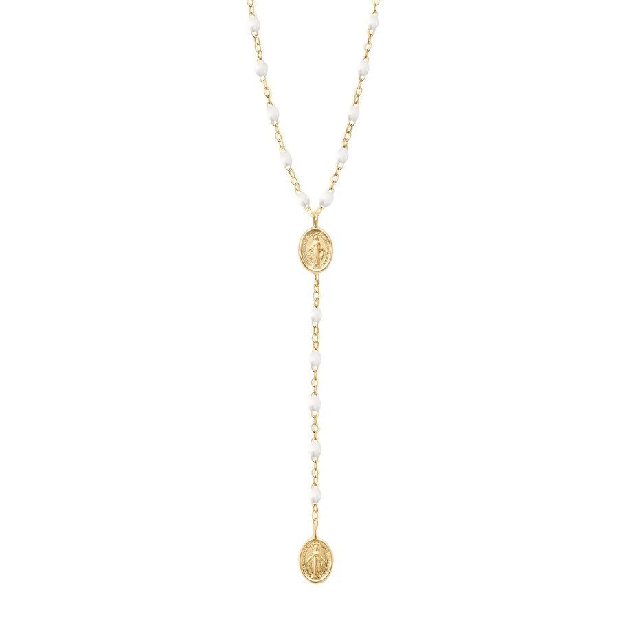 Gigi Clozeau - Madone Charm Classic Gigi White rosary, Yellow Gold, 16.5