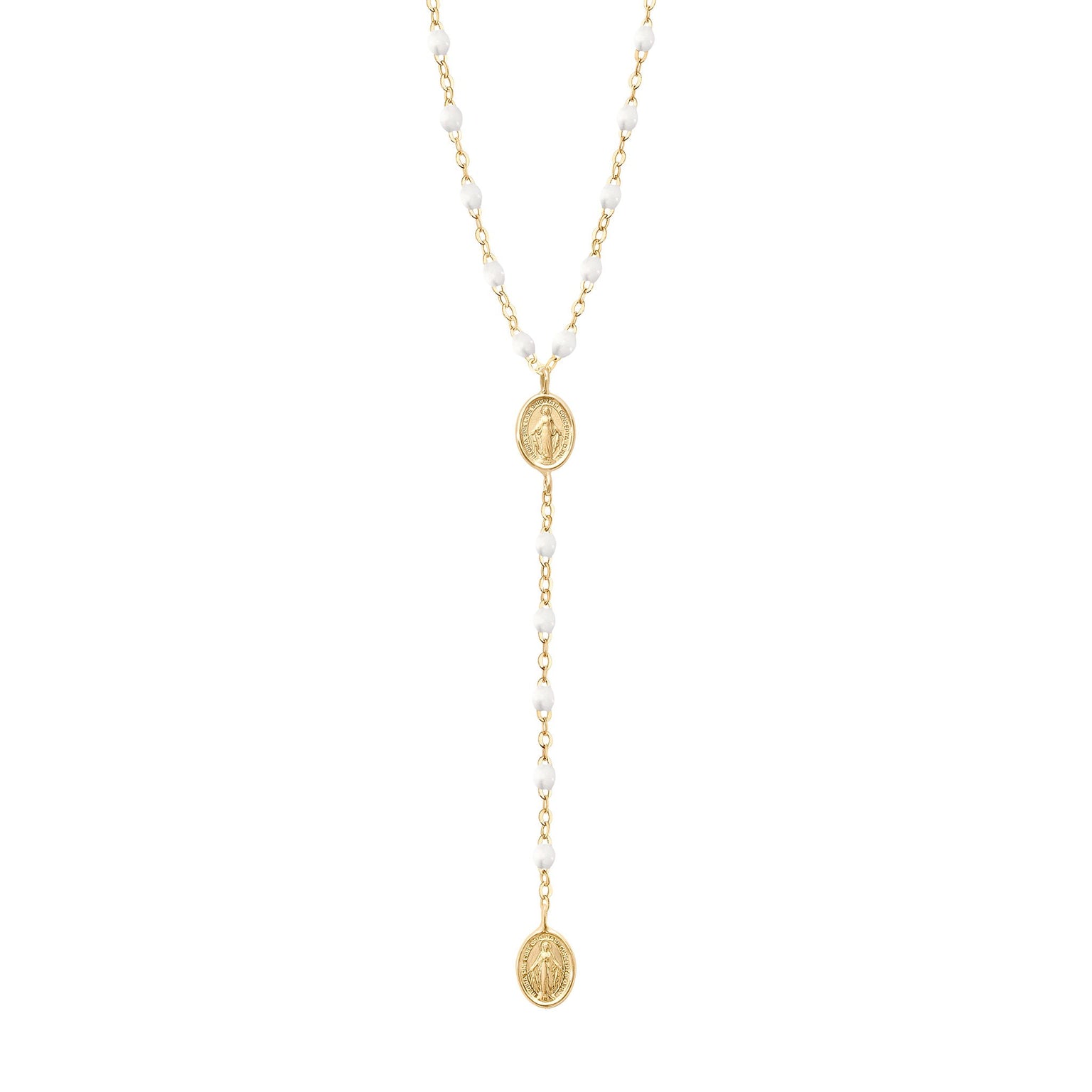 Madone Charm Classic Gigi White rosary Yellow Gold 16.5 Gigi Clozeau Jewelry