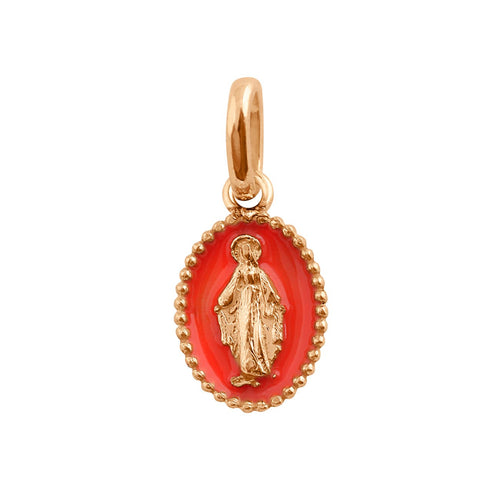 Gigi Clozeau - Madone Coral Resin pendant, Rose gold