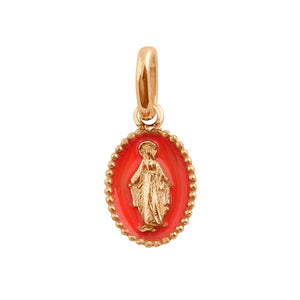 Gigi Clozeau - Madone Coral Resin pendant, Rose gold
