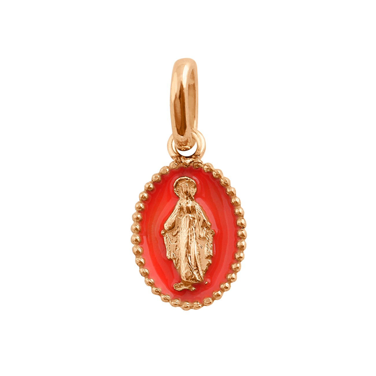 Gigi Clozeau - Madone Coral Resin pendant, Rose gold