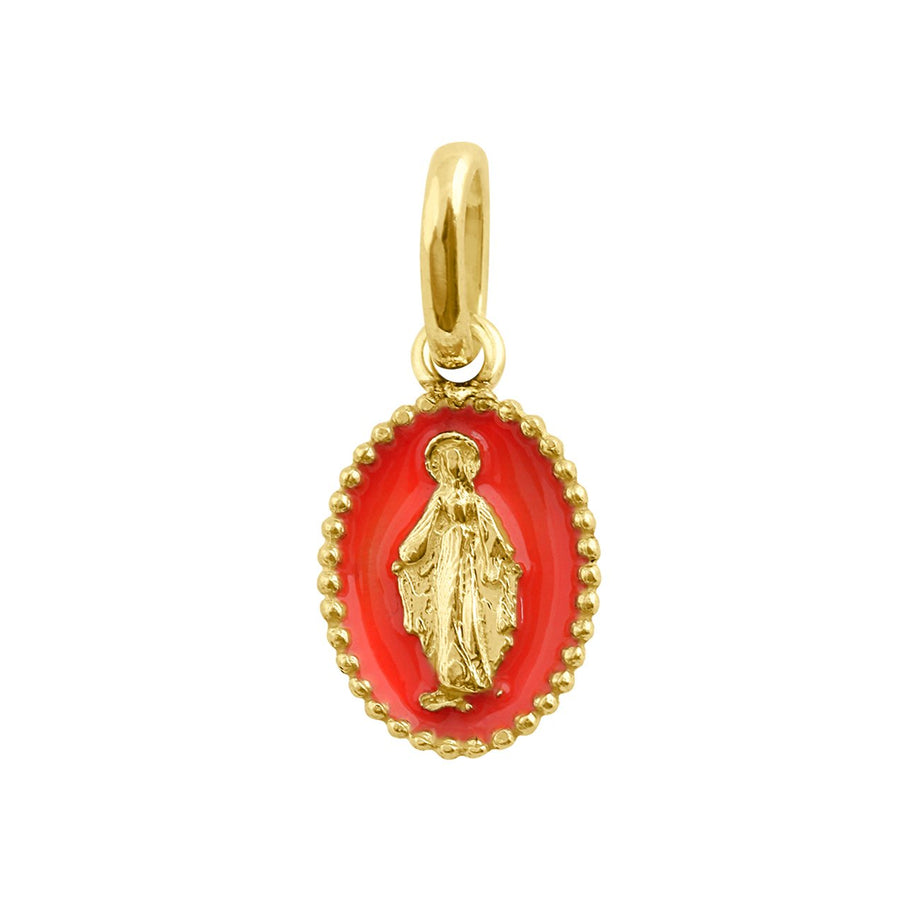 Gigi Clozeau - Madone Coral Resin pendant, Yellow gold