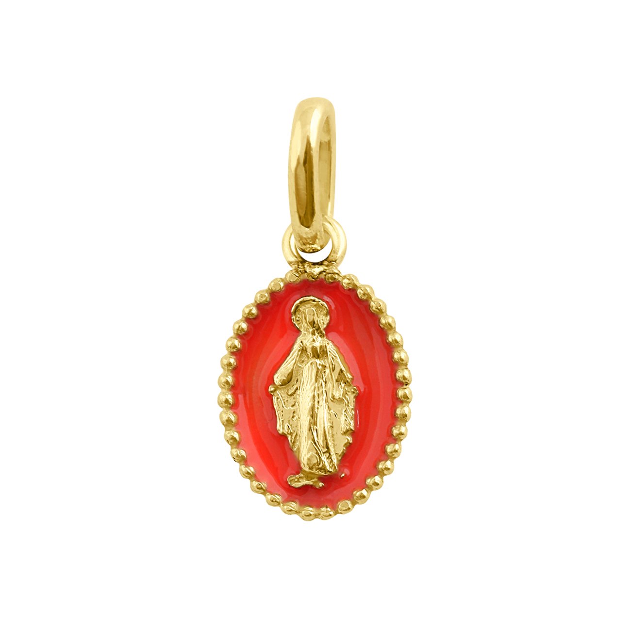 Gigi Clozeau - Madone Coral Resin pendant, Yellow gold