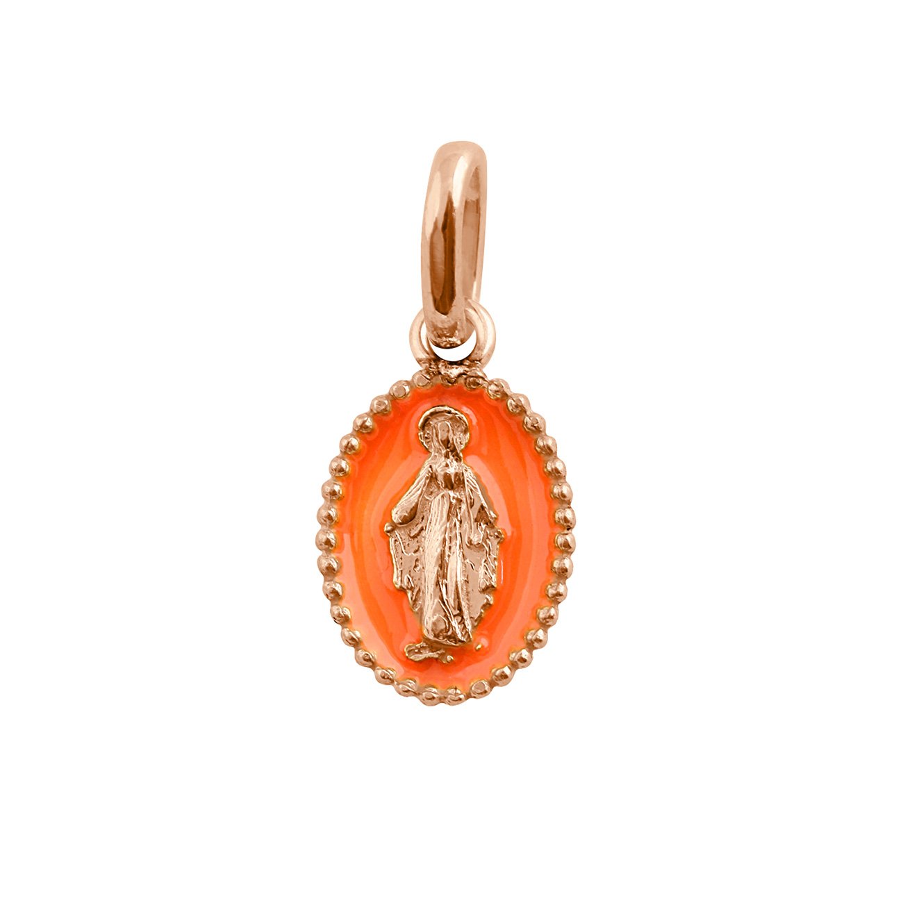 Gigi Clozeau - Madone Orange Resin pendant, Rose gold