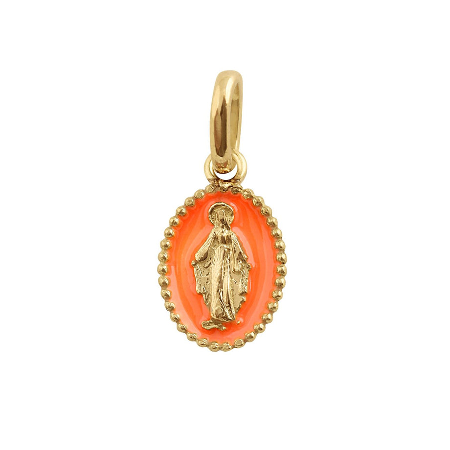 Gigi Clozeau - Madone Orange Resin pendant, Yellow gold
