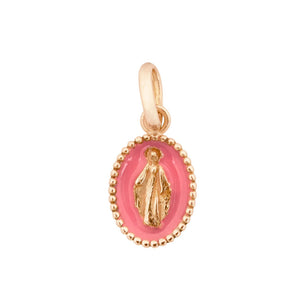 Gigi Clozeau - Madone Pink Resin pendant, Rose gold