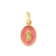 Gigi Clozeau - Madone Pink Resin pendant, Yellow gold