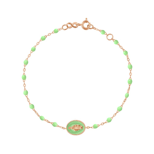 Gigi Clozeau - Madone resin charm Classic Gigi Anis bracelet, Rose Gold, 6.7
