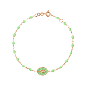 Gigi Clozeau - Madone resin charm Classic Gigi Anis bracelet, Rose Gold, 6.7"