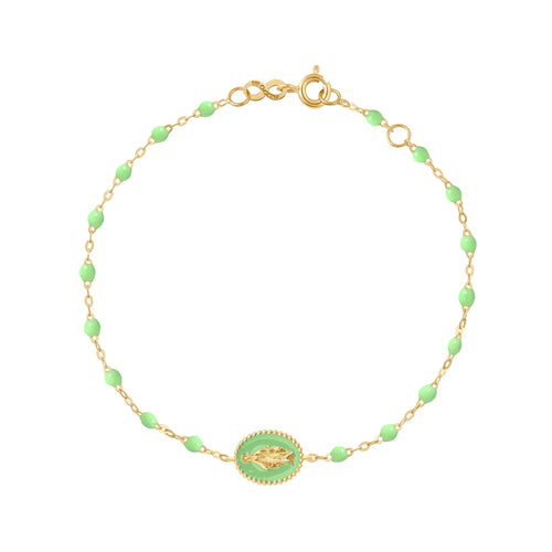 Gigi Clozeau - Madone resin charm Classic Gigi Anis bracelet, Yellow Gold, 6.7
