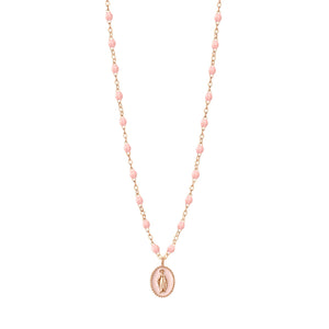 Gigi Clozeau - Madone resin charm Classic Gigi Baby Pink necklace, Rose Gold, 16.5"