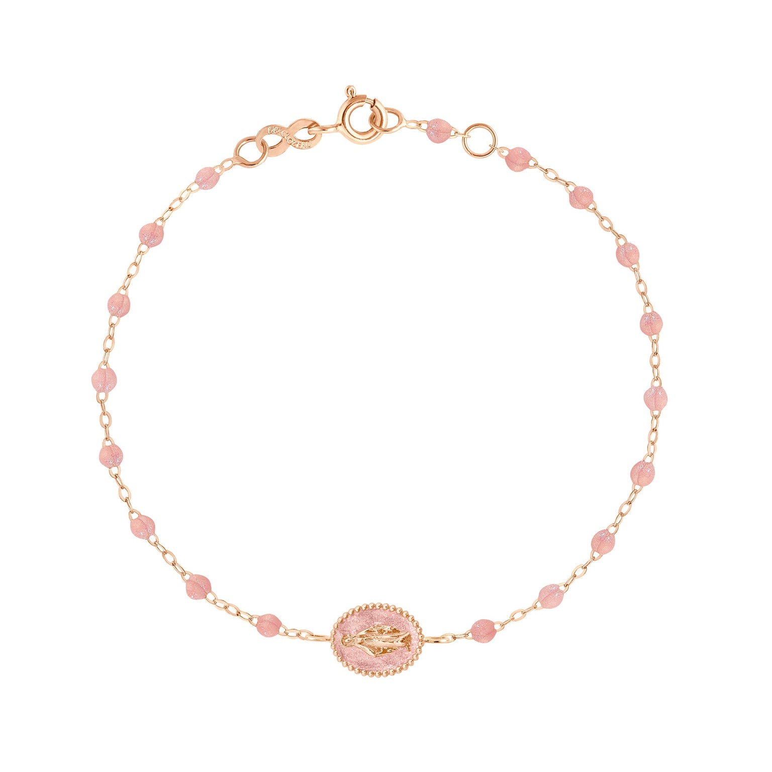 Gigi Clozeau - Madone resin charm Classic Gigi Blush bracelet, Rose Gold, 6.7"
