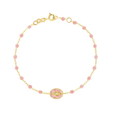 Gigi Clozeau - Madone resin charm Classic Gigi Blush bracelet, Yellow Gold, 6.7"