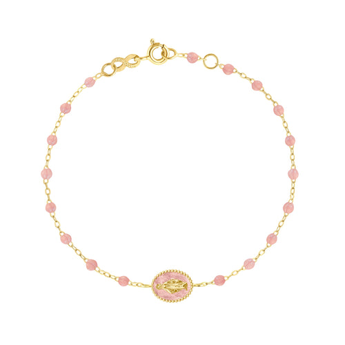 Gigi Clozeau - Madone resin charm Classic Gigi Blush bracelet, Yellow Gold, 6.7