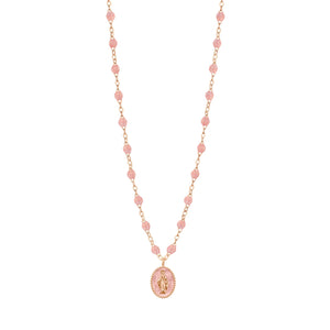 Gigi Clozeau - Madone resin charm Classic Gigi Blush necklace, Rose Gold, 16.5"