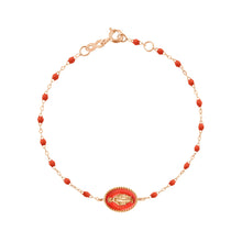 Gigi Clozeau - Madone resin charm Classic Gigi Coral bracelet, Rose Gold, 6.7"