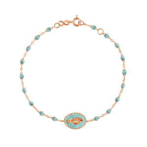 Gigi Clozeau - Madone resin charm Classic Gigi Iceberg bracelet, Rose Gold, 6.7"