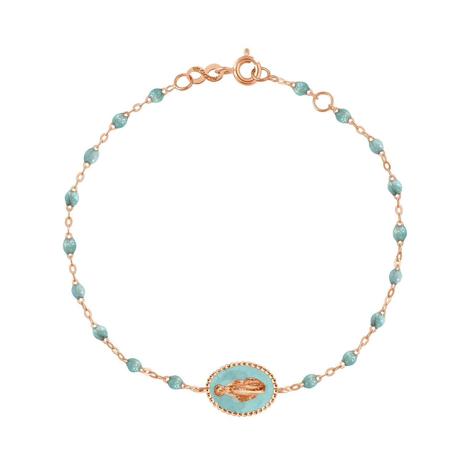 Gigi Clozeau - Madone resin charm Classic Gigi Iceberg bracelet, Rose Gold, 6.7"
