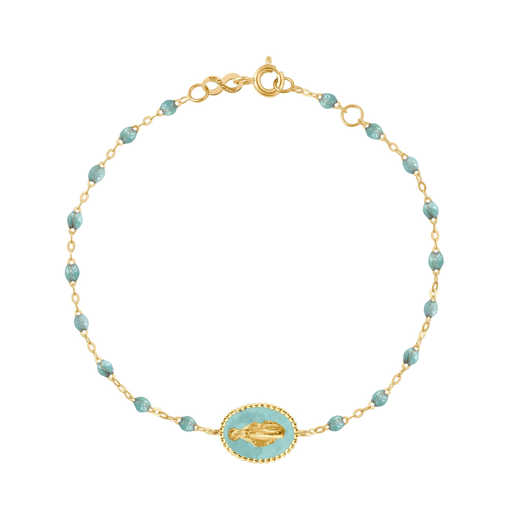Gigi Clozeau - Madone resin charm Classic Gigi Iceberg bracelet, Yellow Gold, 6.7"