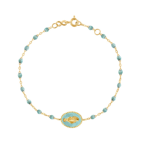 Gigi Clozeau - Madone resin charm Classic Gigi Iceberg bracelet, Yellow Gold, 6.7