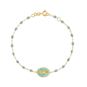 Gigi Clozeau - Madone resin charm Classic Gigi Iceberg bracelet, Yellow Gold, 6.7"