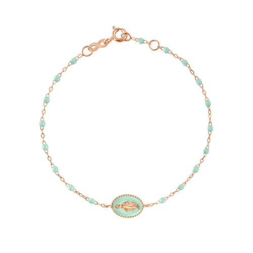 Gigi Clozeau - Madone resin charm Classic Gigi Jade bracelet, Rose Gold, 6.7